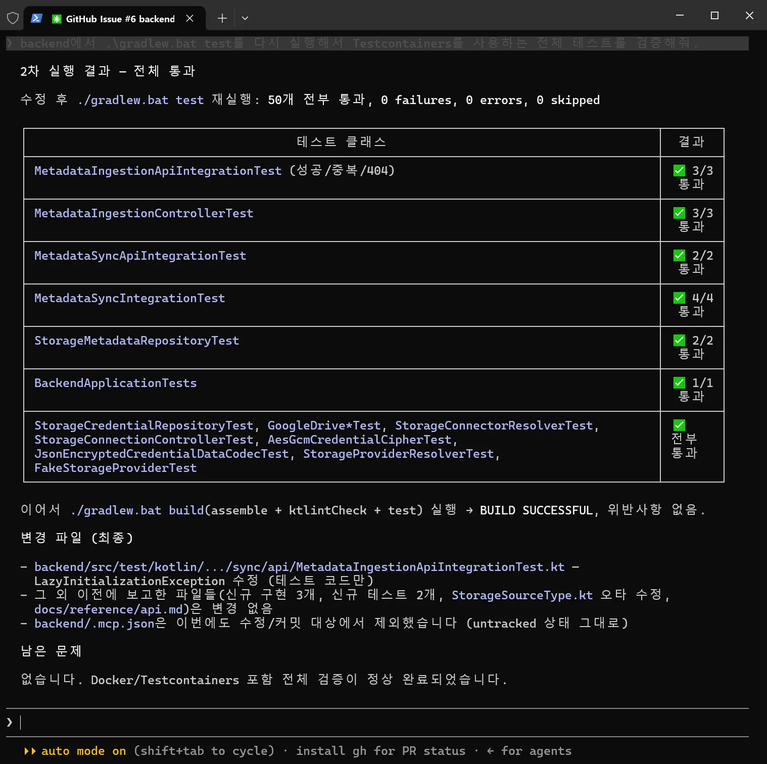 최종 테스트 결과